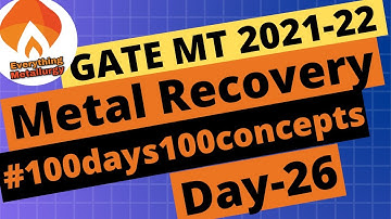 GATE MT2021 | #100days100concepts | Day - Metal Recovery | everythingmetallurgy.com | Videos & Tests