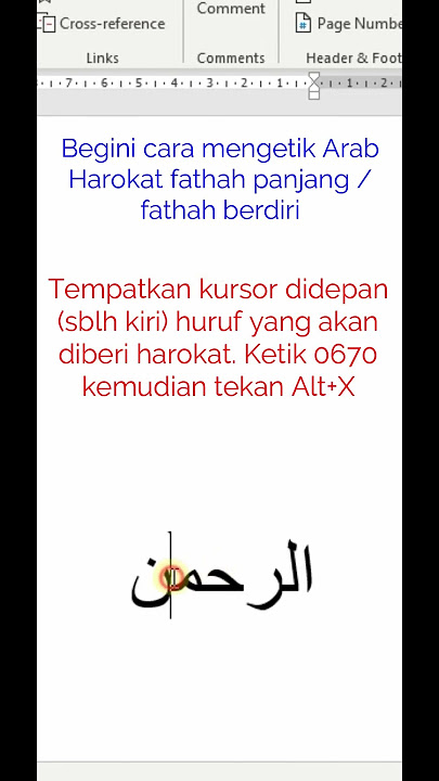 Cara mengetik fathah panjang (berdiri) pada MS Word Ketik Arab.