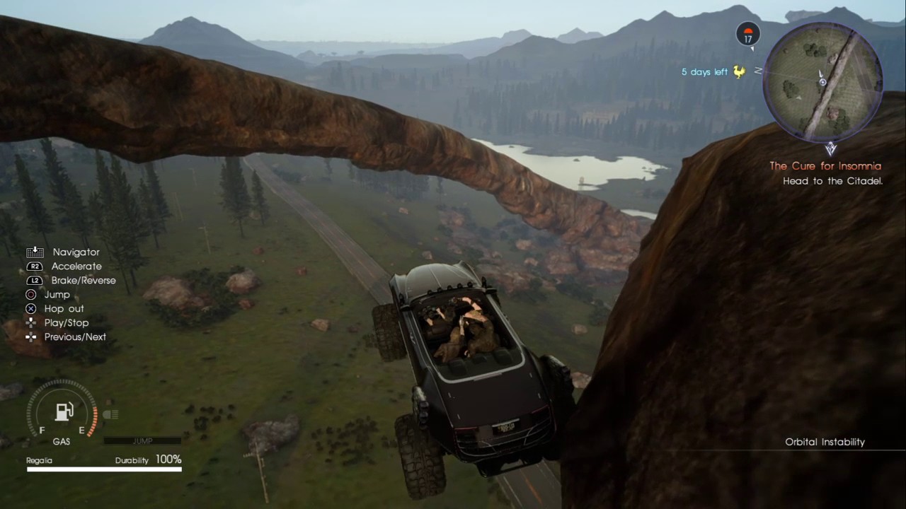 FFXV Regalia off-road highest jump?