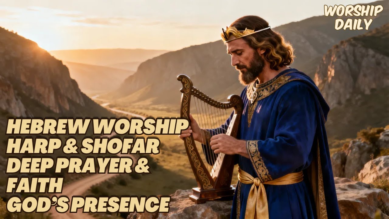 Еврейская богослужебная музыка с арфой и шофаром: глубокая молитва, вера и присутствие Бога.