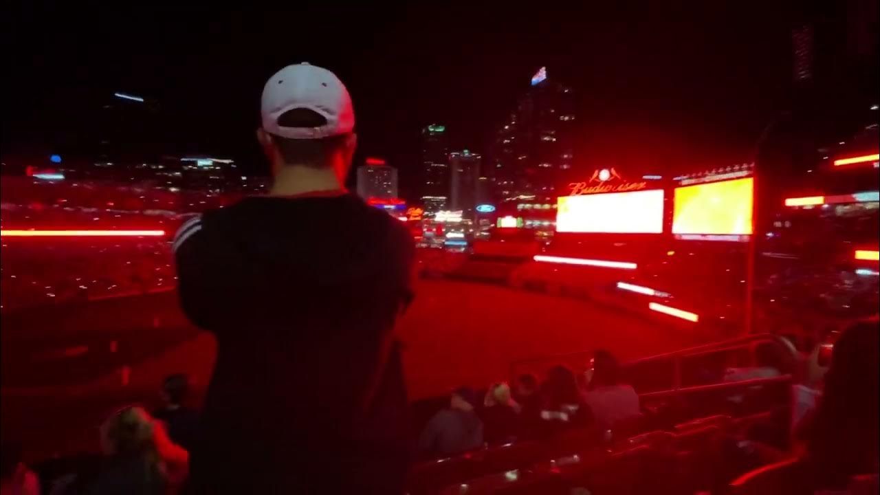 Ryan Helsley STL Cardinals Hells Bells Intro Walk Out - Busch Stadium All  Red Lights 