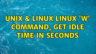 Unix & Linux: Linux 'w' command, get IDLE time in seconds (2 Solutions!!)