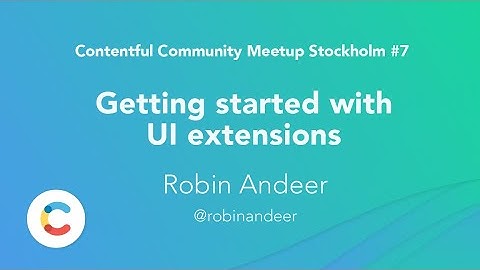 Getting started with UI extensions