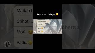 Kesi honi chahiye..🤔#funnyshort #comedy #viralshort #trendingshort #lovechat #chatshort #subscribe