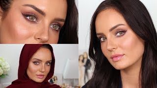 Eid Makeup: Burgundy Soft Glam Eyeshadow! Brown Wing & No Falsies!