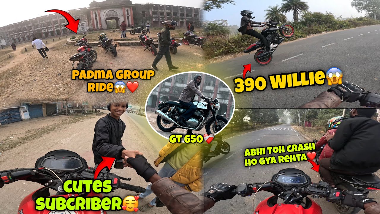 padma groups ride pe bike hua crashed😱🥺omg 390 pe willie 😱 meet cutes subscribes🥰🫶