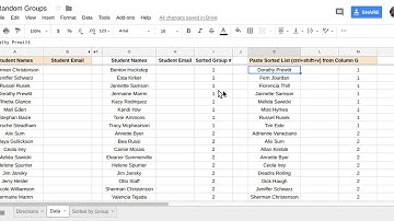 Random Groups   Google Sheets