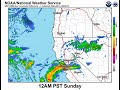 Area of precipitation will push northward across northern California tonight and Sunday morning.
