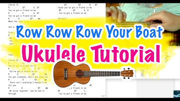 Row row row your boat C Key Ukulele Tutorial Play Along Sing Along