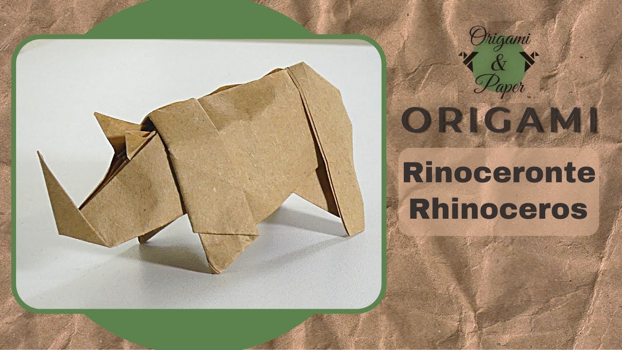 Origami: como fazer um rinoceronte de papel  how to make a paper