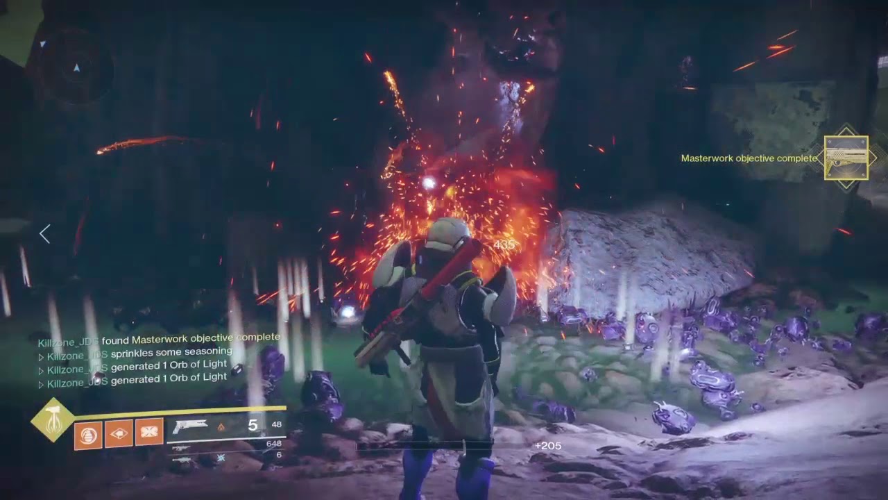 Destiny 2: Sunshot exotic hand cannon in action