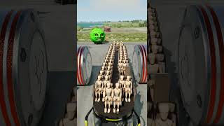 Long Colourful Capsule Buses vs Hydraulic Crush - BeamNG.drive