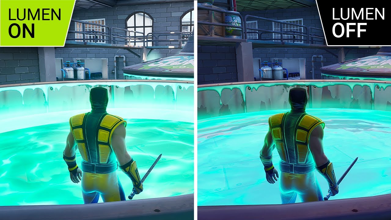 Fortnite Slurp Rush | Ray Tracing Lumen ON vs OFF Comparison | Max Graphics
