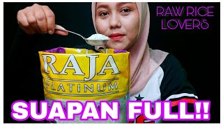 SUAPAN REAL RAJA PLATINUM RICE || RAW RICE EATING SOUNDS | #eatingshow #rawriceeating #asmr #mukbang