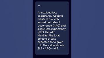 ALE #security+ #cybersecurity #flashcards