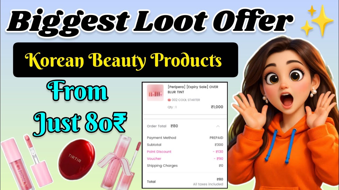 BiGGest LooT Offer ✨|Korean Makeup in 100₹😱|Free Shopping LooT Today 