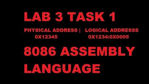 8086 ASSEMBLY LANGUAGE || LAB 3