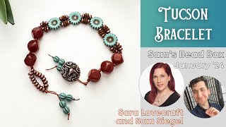 Sara&#39;s Tucson Bracelet - Sam&#39;s Bead Box January &#39;24 Turquoise Trails - Sara Lovecraft and Sam Siegel