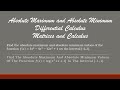 Absolute maximum and Absolute minimum/ Differential Calculus/ Matrices and Calculus