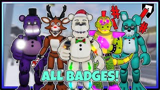 HOW TO GET ALL 23 BADGES and SECRET CHARACTERS in Fredbear's Mega Roleplay | ROBLOX
