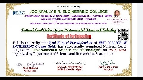 National level online quiz on Environmental Science and Technology |Free E-certificate within 2 min