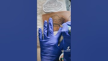 Thumbnail of Watch me tattoo this dinosaur skull 🦖💀 #tattoolover #tattooartist #tattooart #apprentice #tiktok