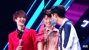 BJYX Xiao Zhan and Wang Yibo smile sweetly at each other @ Produce 101 肖战 王一博甜笑对方 创造101