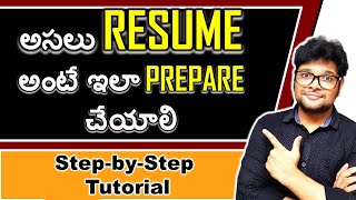 How to Write a Resume Explained in Telugu | Step by Step Tutorial for Resume Writing in Telugu