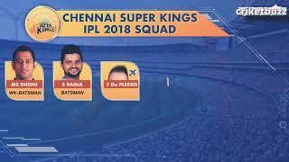 (2018) CSK  team  full list |dhoni|watson|sem willings|