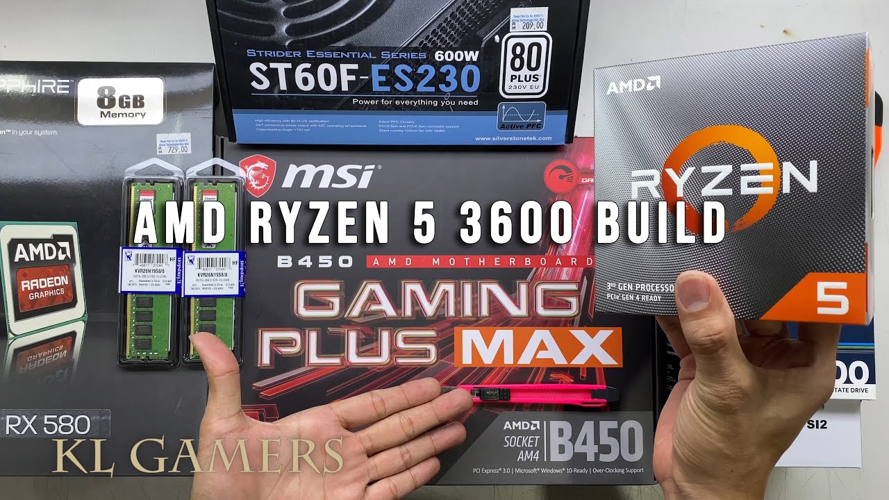 AMD Ryzen 5 3600 msi B450 GAMING PLUS MAX Crucial BX500 DDR4 SAPPHIRE RX580  Armaggeddon Tesseract C3