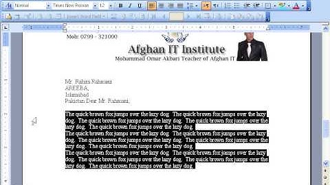 MS Word 2003 Part 20) Tools Menu in Dari / Farsi Omar Akbari