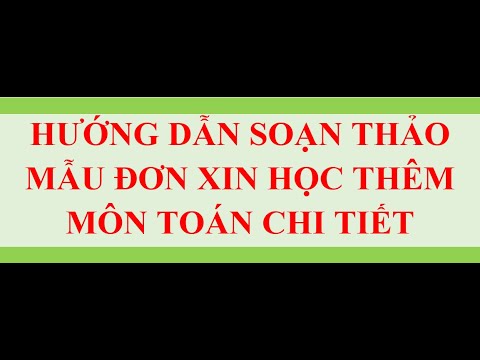 Mẫu đơn xin học thêm môn Toán