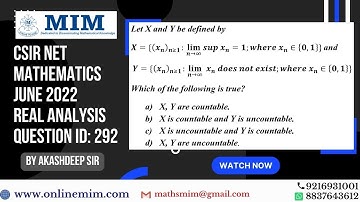 CSIR NET Mathematics June 22 Real Analysis Question Discussion by Akashdeep Sir (Question ID: 292)