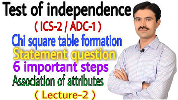 #2 Association of attributes statistics | in urdu / in hindi | chi squared test of independence |