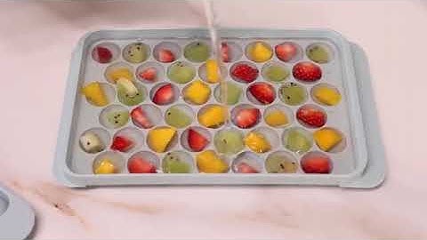 WIBIMEN Ice Cube Tray with Lid and Bin - Round Ice Trays for Freezer with Lid - Ice Cube Trays