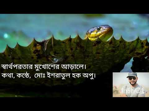 বাংলা কবিতা।Sarthoporoter Mukhusher Araly.  স্বার্থপরতার মুখোশের আড়ালে। কথা, কন্ঠে,  মোঃ ইশরাতুল হক।