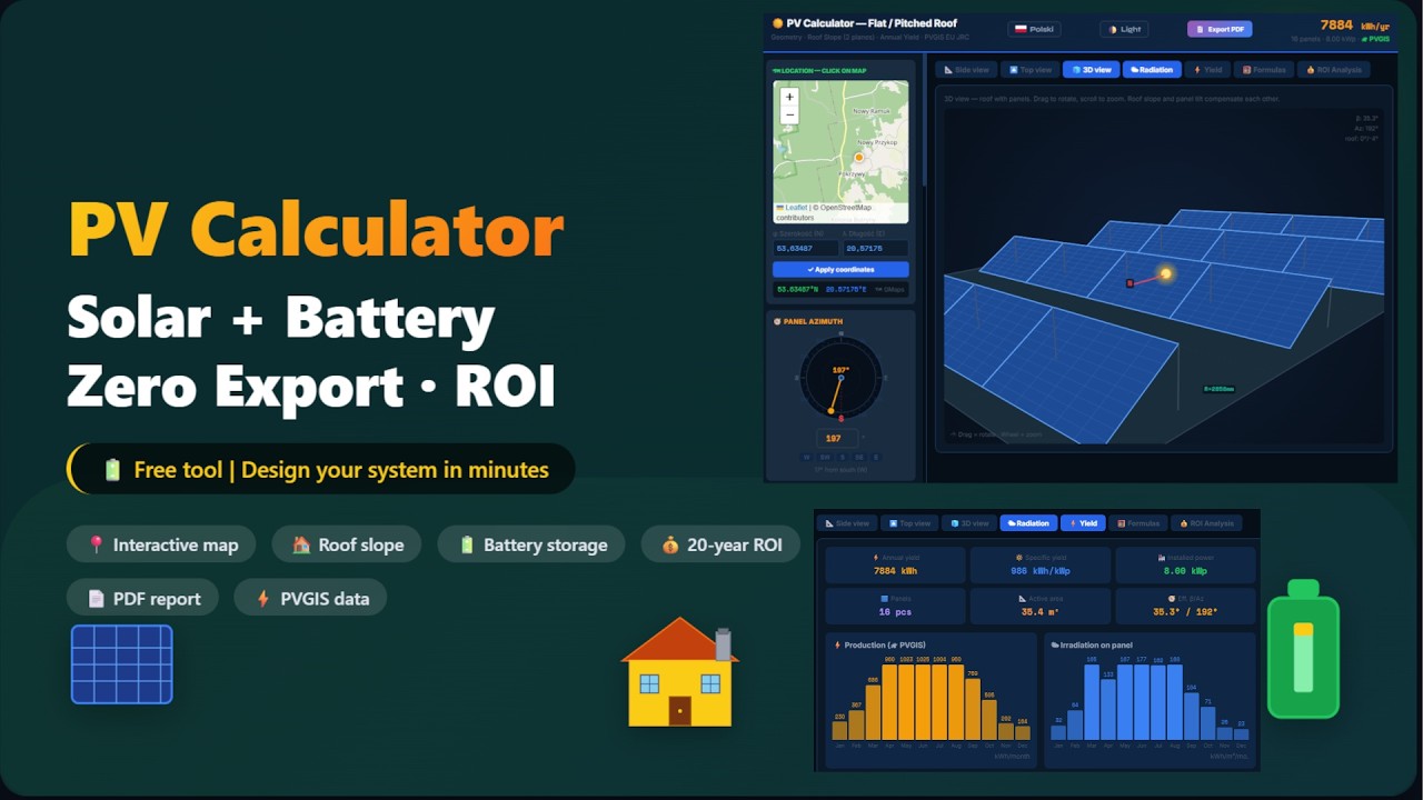 ☀️🔋PV Calculator – Free Tool to Design Solar PV with Battery Storage ...