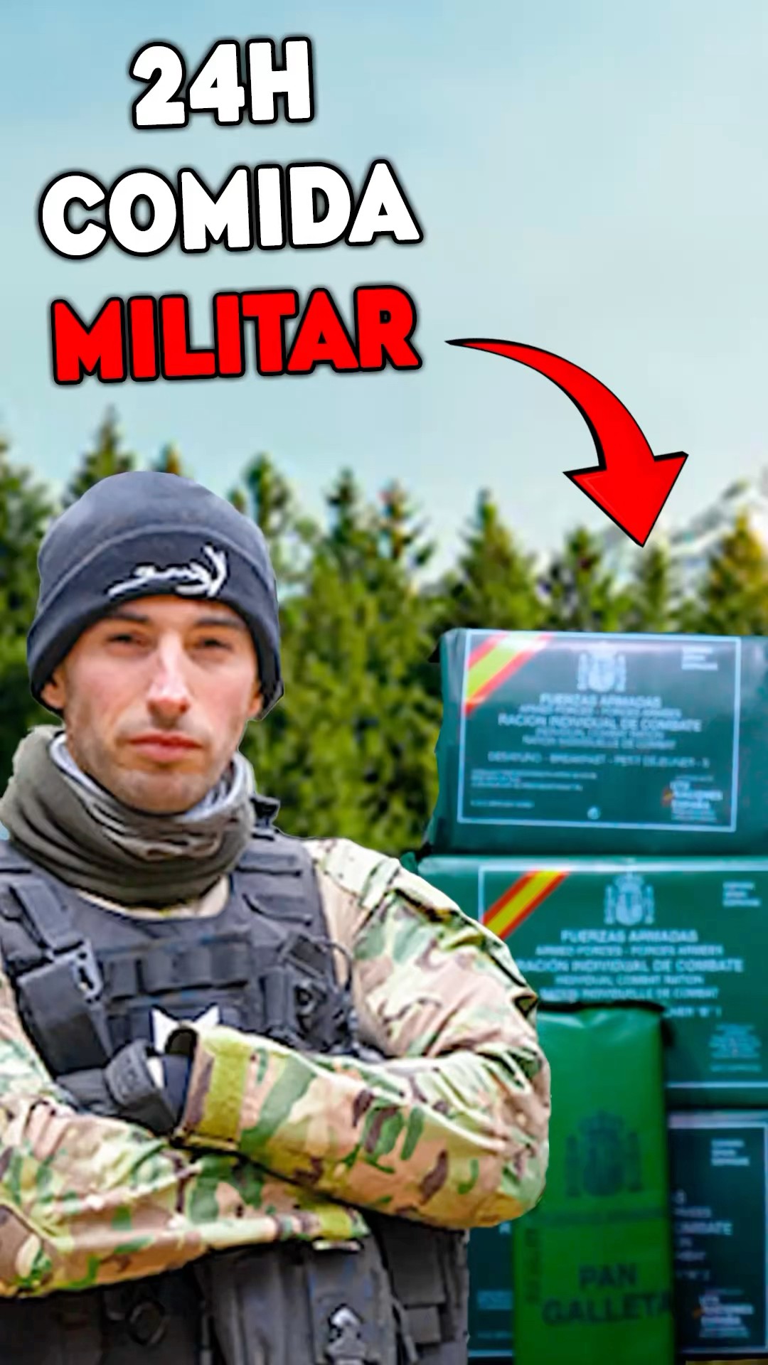 24 HORAS COMIENDO COMIDA MILITAR