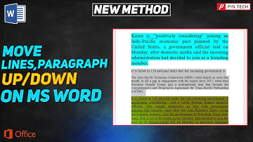 Shortcut key to move lines and paragraph up and down in ms word | PIN TECH |