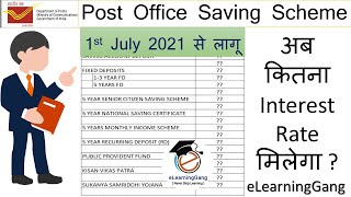 Post office saving scheme latest interest rate July 2021 | Post office RD scheme,Post FD,PPF 2021