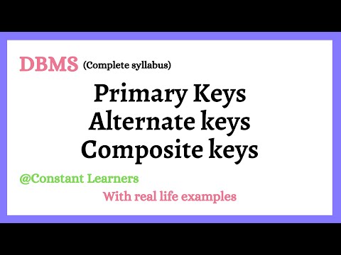 14. Primary Key in DBMS | Alternate keys|Composite keys #primarykey #compositekey #alternatekey