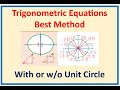 Unit Circle Trigonometric Equation by Alternate Methods Special Triangle