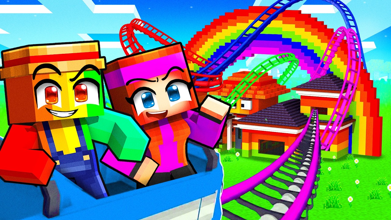 J'ai construit un Parc D'Attraction secret dans la VILLE sur Minecraft !