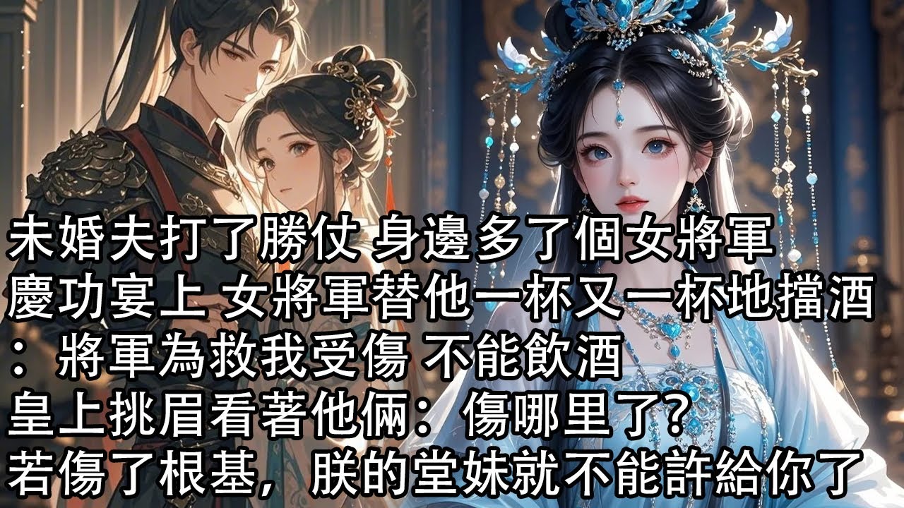 【一口氣看完】未婚夫打了勝仗 身邊多了個女將軍，慶功宴上 女將軍替他一杯又一杯地擋酒：將軍為救我受傷 不能飲酒，皇上挑眉看著他倆：傷哪里了？若傷了根基，朕的堂妹就不能許給你了