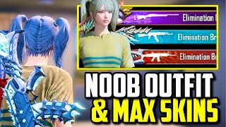 NOOB OUTFIT BUT WITH ALL MAX SKINS!! | PUBG Mobile