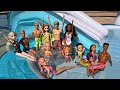 Pool Party Elsa Anna Toddlers Floaties Water Splash Slides Barbie Dolls Pool Party Elsa Anna Toddlers Floaties Water Splash Slides Barbie Dolls