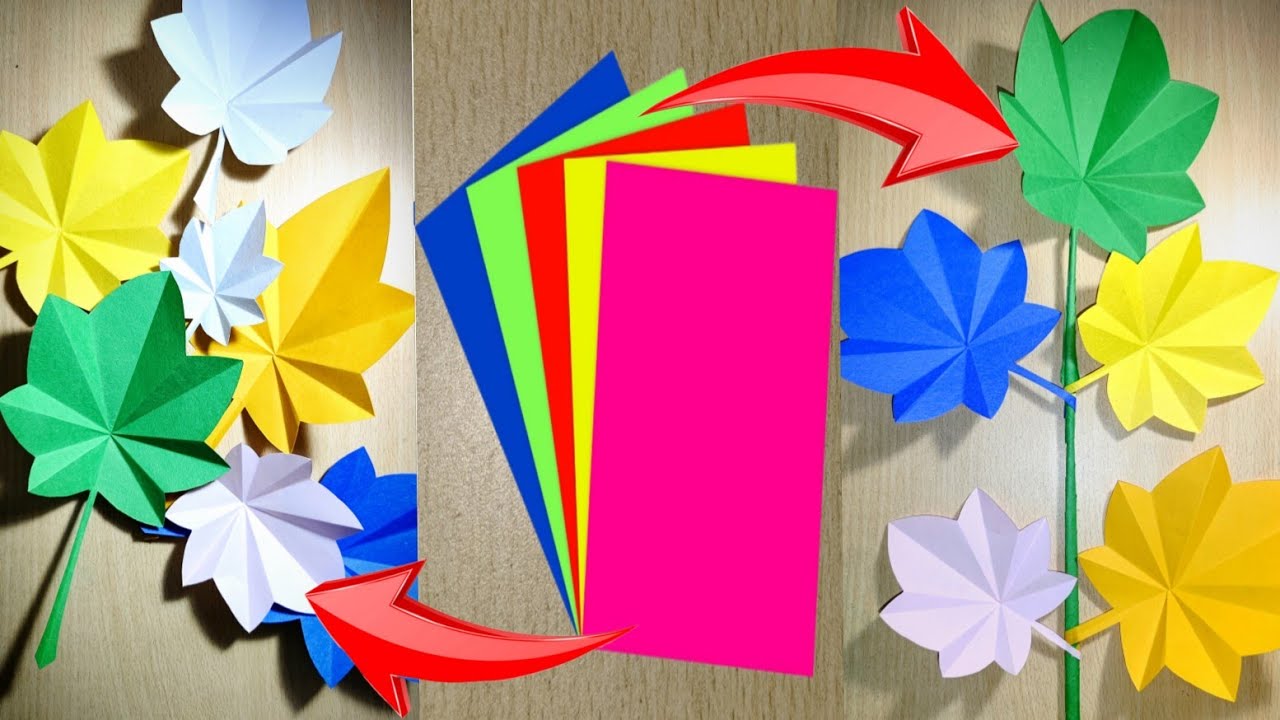 How to Make Paper Leaves | DIY Leaf | Paper Craft | Easy craft | Paper ...