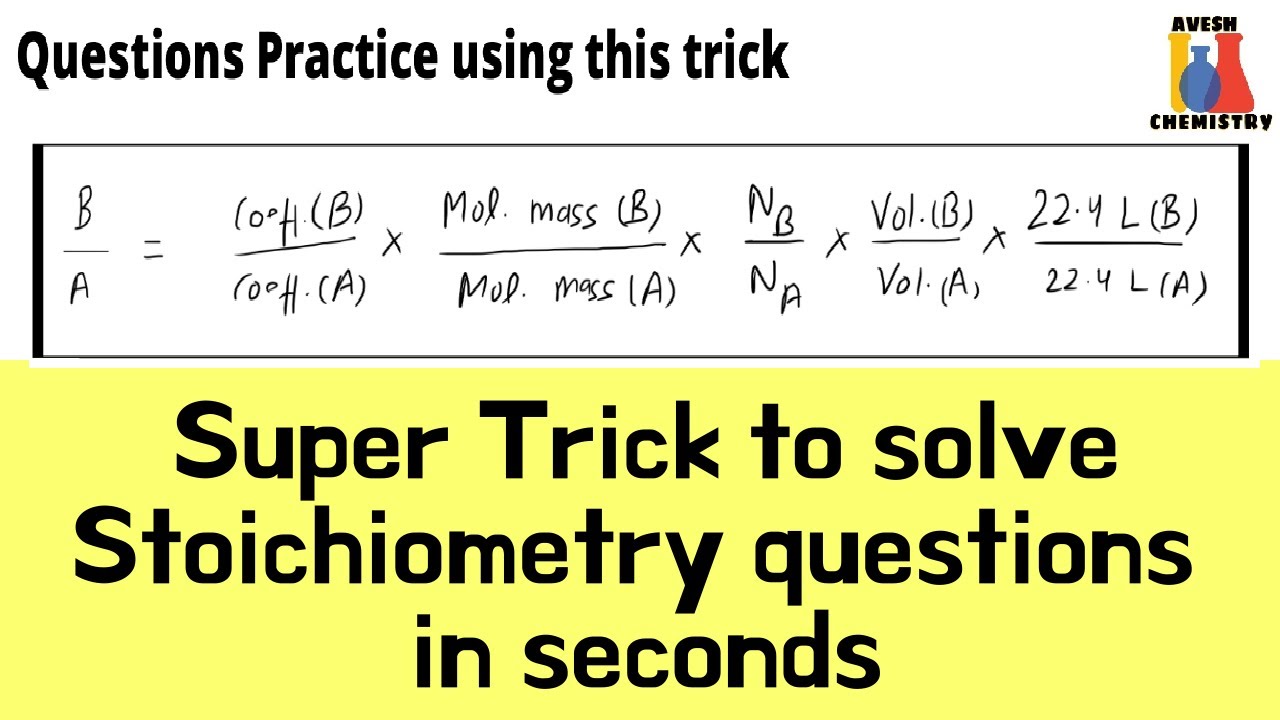 Super Trick to solve Stoichiometry questions in seconds | 11th / 12th ...
