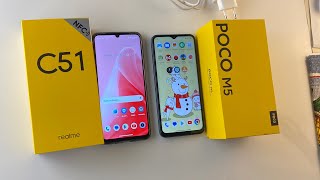 Сравнение Poco m5 vs Realme c51 смартфоны до 9000 рублей