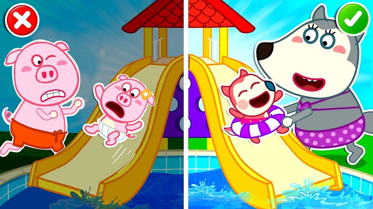 حاول بيغي إنقاذ الطفل دون عوامة سباحة ونجح في ذلك 🛟🐷 !Wolfoo in Arabic | Nova Nest